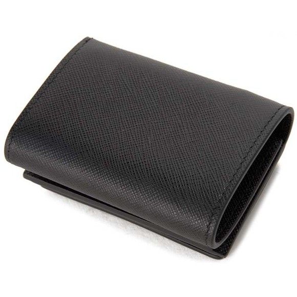 Prada Tri fold Wallet Compact Black - Picture 2 of 5